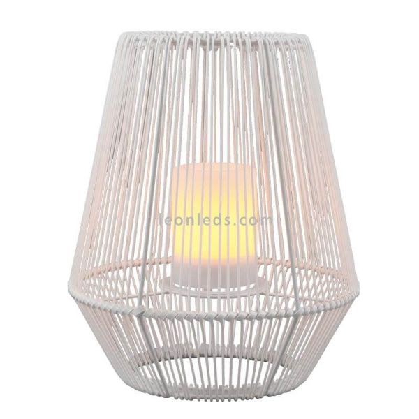 Sobremesa solar LED para exterior con sensor Mineros | LeónLeds Iluminación | lámpara solar blanca pequeña