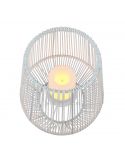 Candeeiro de mesa solar LED exterior com sensor Mineros | LeónIluminação Leds | pequena lâmpada solar branca de plástico