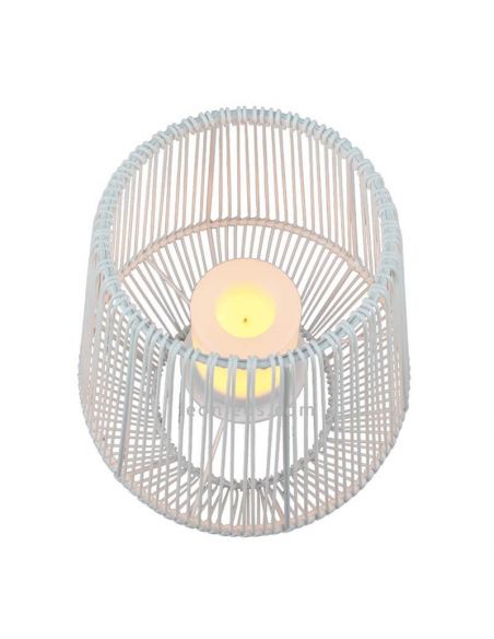 Lampe de table solaire LED d'extérieur avec capteur Mineros | Éclairage LeónLeds | petite lampe solaire blanche en plastique