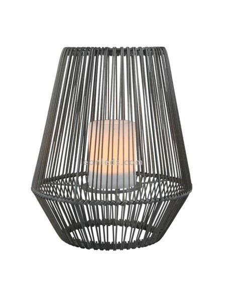 Sobremesa solar LED para exterior con sensor Mineros | LeónLeds Iluminación | lámpara solar negra pequeña