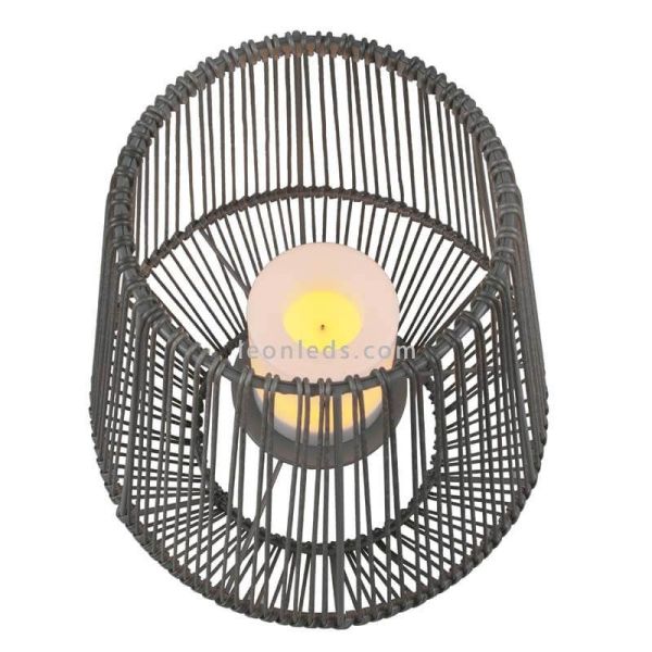 Lampe de table solaire LED d'extérieur avec capteur Mineros | Éclairage LeónLeds | petite lampe solaire en plastique noir