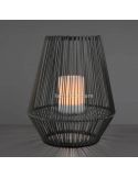 Lampe de table solaire LED d'extérieur avec capteur Mineros | Éclairage LeónLeds | petite lampe solaire noire avec bougie