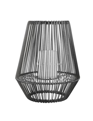 Sobremesa solar LED para exterior con sensor Mineros | LeónLeds Iluminación | lámpara solar negra pequeña luz cálida