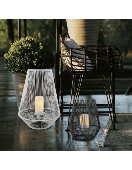 Candeeiro de mesa solar LED exterior com sensor Mineros | LeónIluminação Leds | candeeiro solar decorativo para bares