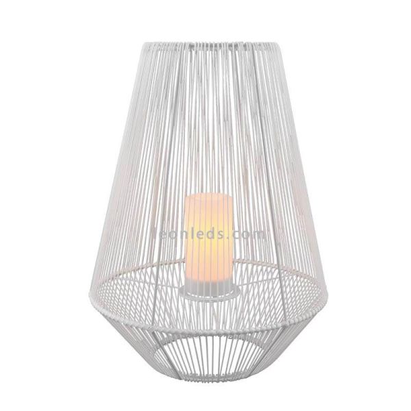 Candeeiro de mesa solar LED exterior com sensor Mineros | LeónIluminação Leds | lâmpada solar branca alta