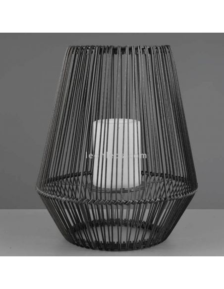 Sobremesa solar LED para exterior con sensor Mineros | LeónLeds Iluminación | lámpara solar negra pequeña para restaurante
