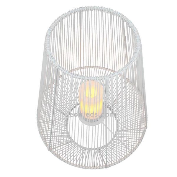 Lampe de table solaire LED d'extérieur avec capteur Mineros | Éclairage LeónLeds | grande lampe solaire blanche en plastique