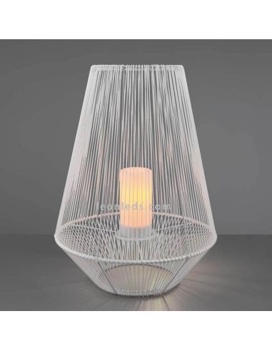 Lampe de table solaire LED d'extérieur avec capteur Mineros | Éclairage LeónLeds | grande lampe solaire blanche avec bougie