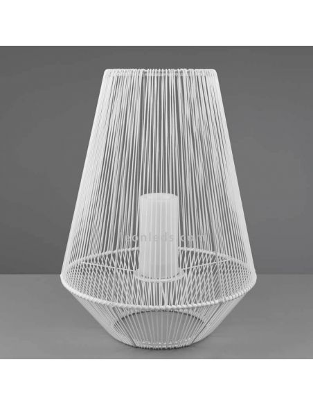 Candeeiro de mesa solar LED exterior com sensor Mineros | LeónIluminação Leds | candeeiro solar branco alto para restaurante