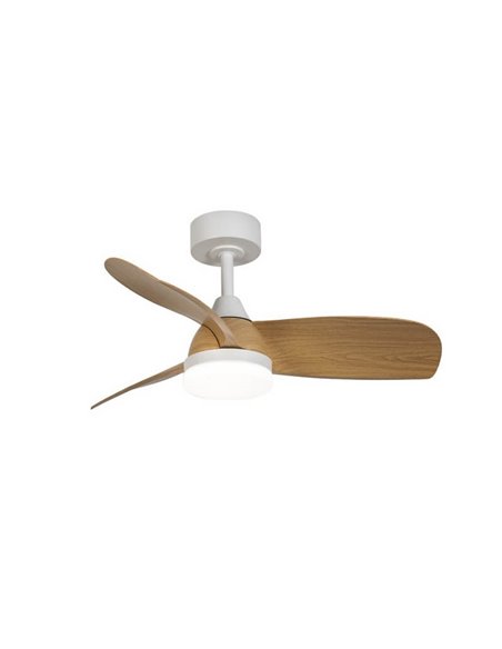 Ventilador LED BYAN Blanco+Madera 18W 2000Lm CCT Dim