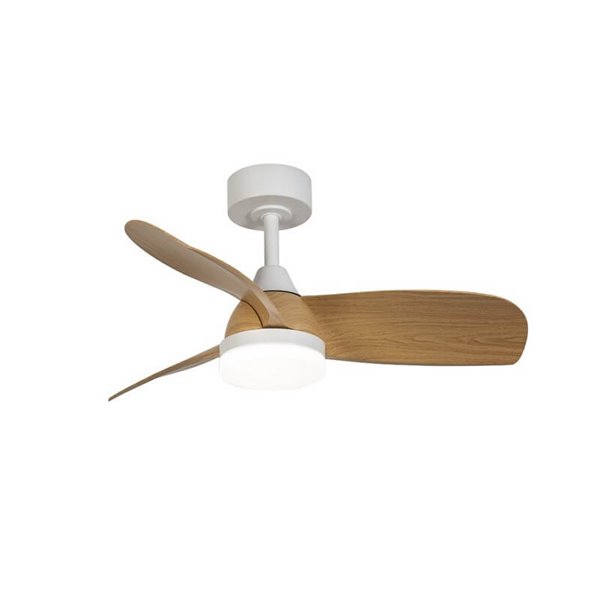 Ventilador LED BYAN Blanco+Madera 18W 2000Lm CCT Dim