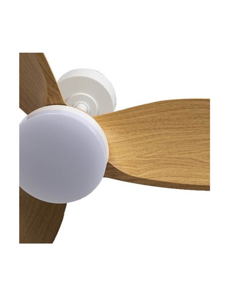 Ventilador LED BYAN Blanco+Madera 18W 2000Lm CCT Dim