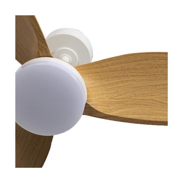 Ventilateur LED BYAN Blanc+Bois 18W 2000Lm CCT Dim