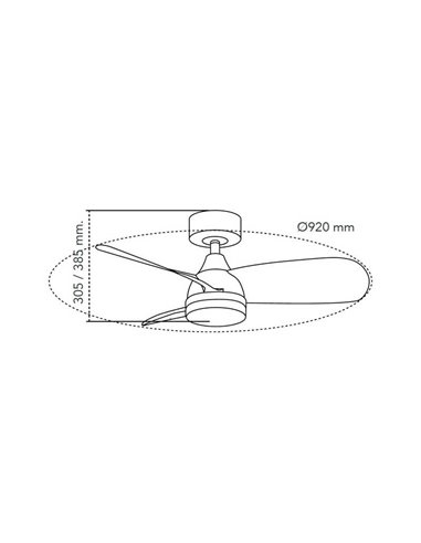 Ventilador LED BYAN Blanco+Madera 18W 2000Lm CCT Dim