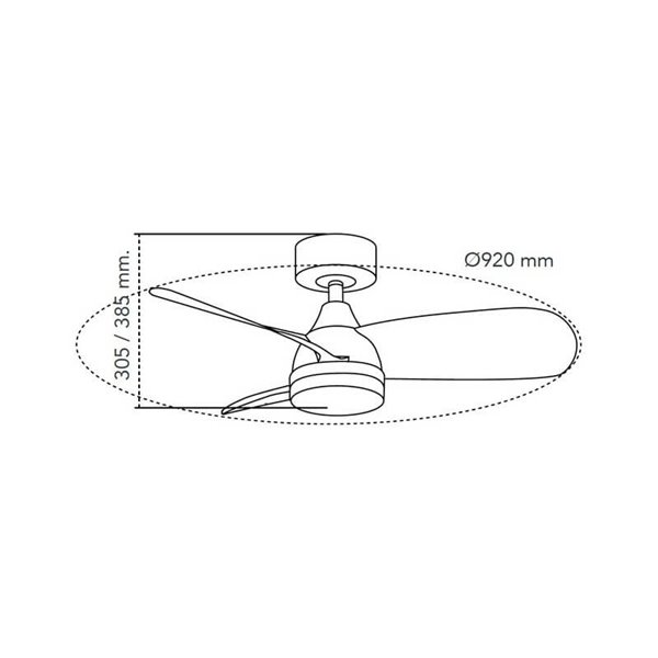 Ventilateur LED BYAN Blanc+Bois 18W 2000Lm CCT Dim