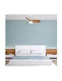 Ventilateur LED BYAN Blanc+Bois 18W 2000Lm CCT Dim