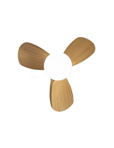 Ventilateur de Plafond LED BYAN Mini Blanc+Bois 18W 2000Lm CCT Dim