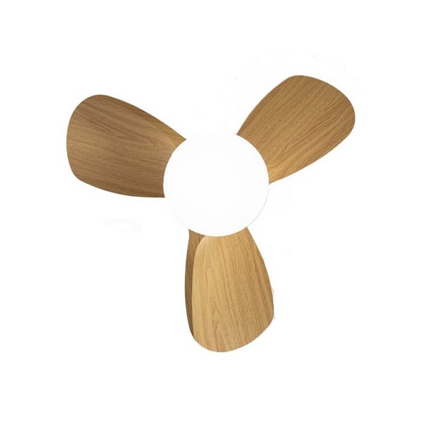 Ventilateur de Plafond LED BYAN Mini Blanc+Bois 18W 2000Lm CCT Dim