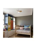 Ventilador de Techo LED BYAN Mini Blanco+Madera 18W 2000Lm CCT Dim