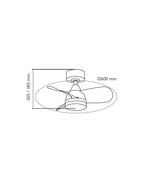 Ventilador de Techo LED BYAN Mini Blanco+Madera 18W 2000Lm CCT Dim