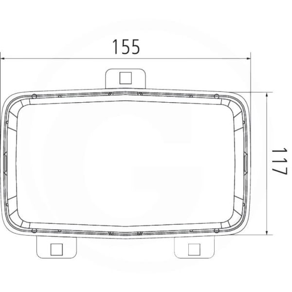 Faro LED rectangular Delantero con Luz de Cruce y Luz de Carretera Homologado Valtra Jungheinrich 15,5Cm x 11,7Cm
