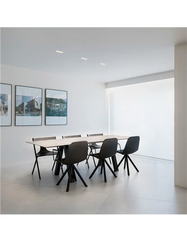 Downlight LED embutido PRETO FOSTER REC 2 luzes FLOOD branco 2700K/3000K/4000K, regulável/não regulável