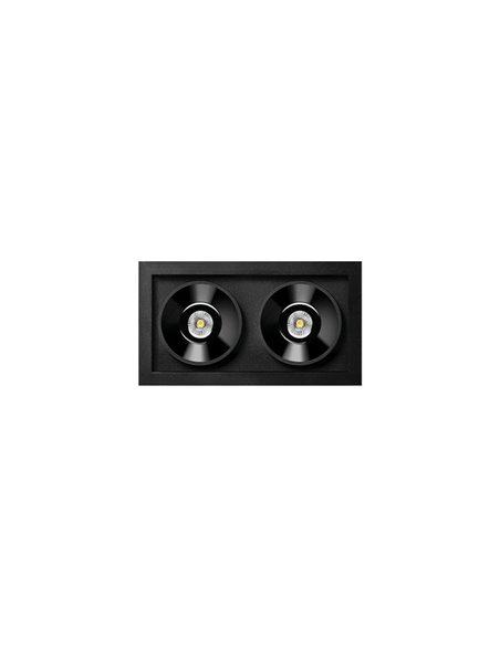 Downlight LED empotrable BLACK FOSTER REC 2 Luces SPOT 2700K/3000K/4000K Surtido de Colores, Regulable/No Regulable