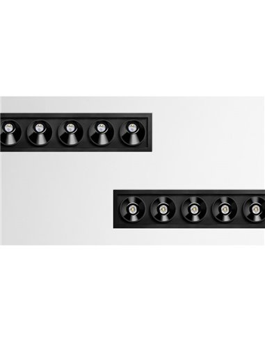 Downlight LED empotrable BLACK FOSTER REC 2 Luces SPOT 2700K/3000K/4000K Surtido de Colores, Regulable/No Regulable