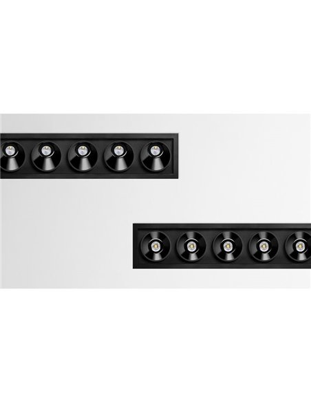 Downlight LED empotrable BLACK FOSTER REC 2 Luces SPOT 2700K/3000K/4000K Surtido de Colores, Regulable/No Regulable