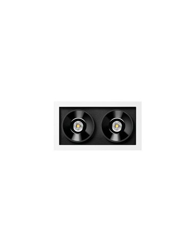 Downlight LED empotrable BLACK FOSTER REC 2 Luces SPOT 2700K/3000K/4000K Surtido de Colores, Regulable/No Regulable