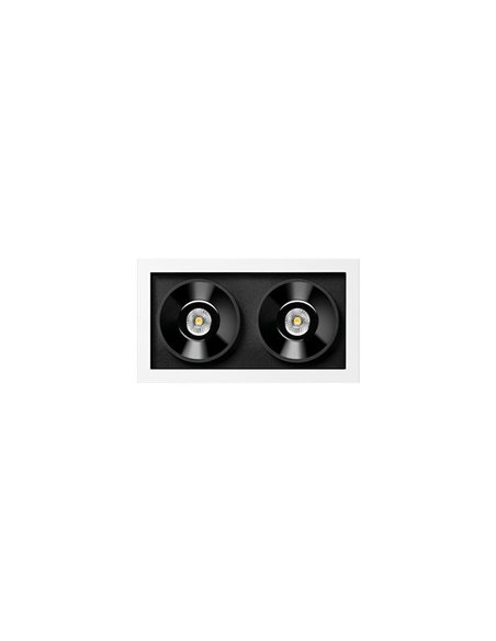 Downlight LED empotrable BLACK FOSTER REC 2 Luces SPOT 2700K/3000K/4000K Surtido de Colores, Regulable/No Regulable
