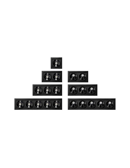 Downlight LED empotrable BLACK FOSTER REC 3 Luces FLOOD 2700K/3000K/4000K Blanco, Regulable/No Regulable