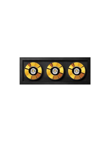 Downlight LED empotrable BLACK FOSTER REC 3 Luces SPOT 2700K/3000K/4000K Surtido de Colores, Regulable/No Regulable