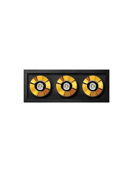 Downlight LED empotrable BLACK FOSTER REC 3 Luces SPOT 2700K/3000K/4000K Surtido de Colores, Regulable/No Regulable