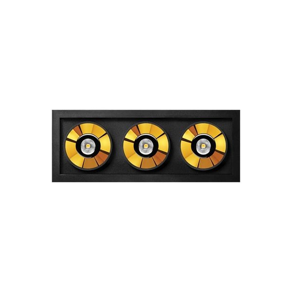 Downlight LED empotrable BLACK FOSTER REC 3 Luces SPOT 2700K/3000K/4000K Surtido de Colores, Regulable/No Regulable