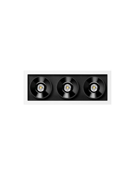 Downlight LED empotrable BLACK FOSTER REC 3 Luces SPOT 2700K/3000K/4000K Surtido de Colores, Regulable/No Regulable