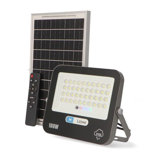 Foco LED Solar 100W Milan con Mando a Distancia | Iluminación Exterior IP65 6000K