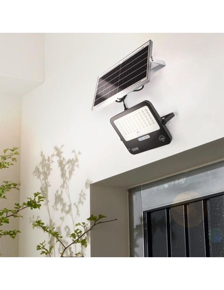 Porche Foco Solar LED Exterior 150W Milan con Control Remoto | Luz Blanca 6000K IP65