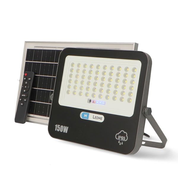 Foco Solar LED Exterior 150W Milan con Control Remoto | Luz Blanca 6000K IP65