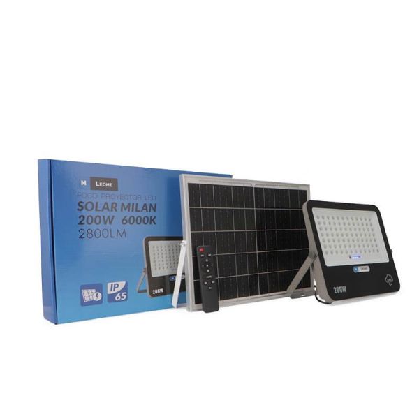 Projecteur LED solaire haute puissance Milan 200 W avec télécommande | IP65 extérieur