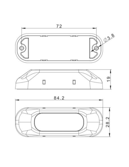 Mesures de balisage LED FT-210 ambre | LeonLeds
