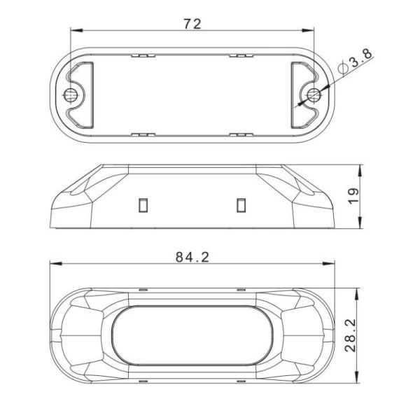 Piloto LED FT-210 ámbar medidas | LeonLeds
