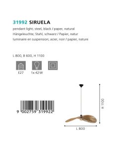 Lámpara de Techo Pamela 80Cm de Fibra Natural Colección Siruela 31992 2