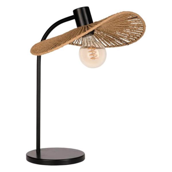 Lámpara de Mesa SIRUELA en Acero Negro con Pantalla de Papel Natural - Compatible con E27 31965 Eglo