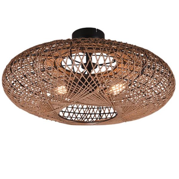 Plafón de techo LED fibra natural Hedda 40W 1xE27 612300236