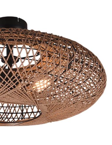 Detalle Plafón de techo LED fibra natural Hedda 40W 1xE27 612300236