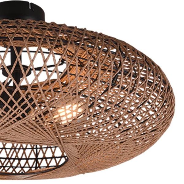 Detalle Plafón de techo LED fibra natural Hedda 40W 1xE27 612300236