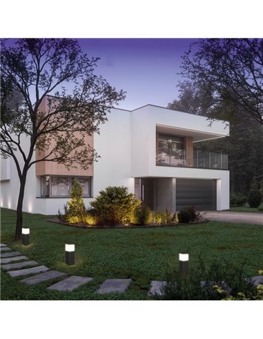 Sobremuro exterior Cuadrado CHICAGO Gris oscuro o Blanco 35cm altura, IP65 E27 (No incl.)