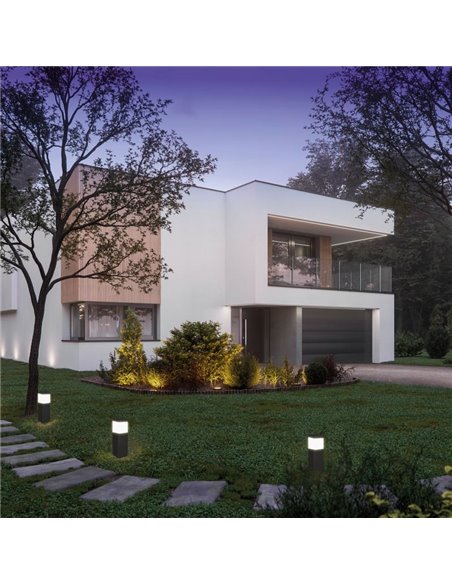 Sobremuro exterior Cuadrado CHICAGO Gris oscuro o Blanco 35cm altura, IP65 E27 (No incl.)