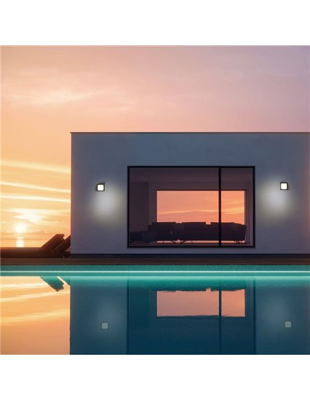 Aplique LED exterior cuadrado CREEK - 15W - CCT 2700K-3300K-4000K negro/blanco/corten